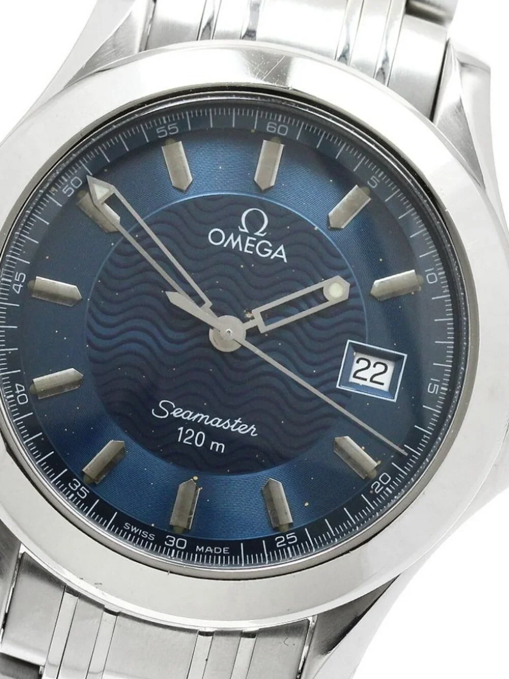 OMEGA Seamaster120 2511.81 Date Navy Dial Quartz Men's Watch_972103
